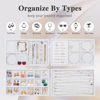 Jewelry Drawers Organizer Trays,4 Layer Stackable Jewelry Drawer Inserts Velvet Jewelry Tray Storage Display Tray for Earring Necklace Rings Bracelet