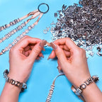 300+ Pieces 9x12mm Big Large Alphabet Letter Beads Charms A-Z Mixed Plastic Shape Loose Bead for Jewelry Making Bracelets Necklaces Key Chains (Silvery) - color: Silver, size: 300 Pieces