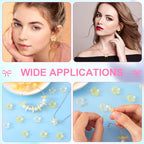100pcs Cherry Blossom Beads, 5-Petal Yellow Gradient Acrylic Flower Beads, Mini Spacer Hair Accessories Halloween Christmas for Bracelets Earring Jewelry Making - color: Yellow