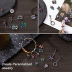 stino 100 G Mixed Style Metal Charms for Jewelry Making, Bulk Silver & Gold Plated, for Bracelet, Necklace, Earrings DIY Crafts - style: Rainbow 1