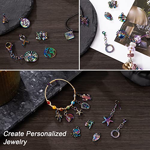 stino 100 G Mixed Style Metal Charms for Jewelry Making, Bulk Silver & Gold Plated, for Bracelet, Necklace, Earrings DIY Crafts - style: Rainbow 1