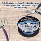 Soft Flex 49 Strand Beading Wire - Medium 0.19 Diameter - 30 Feet Nylon Design Wire - style: Tanzanite