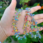 200pcs Czech 12mm Faceted Teardrop Briolette Crystal Glass Loose Beads Pendant Drop Spacer Green Red Shimmer for DIY Jewelry Making CCT2-37 - color: Green Red Shimmer, size: 12x6mm - 200pcs