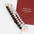 AUMEY Handbag Chain Straps Acrylic Purse Chain Strap Fashionable Replacement Purse Clutches Handles for Purse Handbags DIY Crafts, 15.7 inch of Each (YZL01-White) - color: Yzl01-white