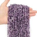 Natural Amethyst Beads, 4mm 90pcs Small Round Faceted Loose Gemstones for DIY Jewelry Making, Handmade Bracelet and Necklace Crafting, with Size Card - color: Amethyst, size: 4mm