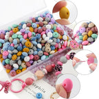 Sunrony 200Pcs Silicone Lentil Beads for Keychain Making,Bulk Mixed Color 12mm Silicone Abacus Spacer Beads for Necklace Bracelet Making Pens (Beauty Lentil) - color: C-Beauty Lentil