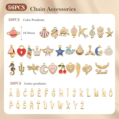 18K Gold Chain for Jewelry Making – Stainless Steel Paperclip Chain, 16.6 Feet DIY Bracelet Necklace Kit with 100 Jump Rings, 50 Clasps, 26 Letter Pendants & 30 Colorful Charms - color: 18K Gold Stainless Steel Paperclip Chain 16.6 Feet