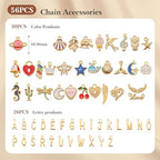 18K Gold Chain for Jewelry Making – Stainless Steel Paperclip Chain, 16.6 Feet DIY Bracelet Necklace Kit with 100 Jump Rings, 50 Clasps, 26 Letter Pendants & 30 Colorful Charms - color: 18K Gold Stainless Steel Paperclip Chain 16.6 Feet
