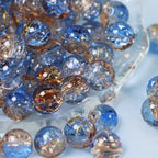 100Pcs 10mm Crackle Glass Beads for Jewelry Making - Round Spacer Crystal Beads Bulk, DIY Craft Supplies for Necklace Bracelet Earrings (Light Blue Coffee) - color: Light Blue Coffee