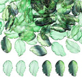 PATIKIL Glass Leaf Beads, 100Pcs Cute Crystal Leaf Charms, Translucent Czech Spacer Beads for DIY Jewelry Making Bracelets Necklace Wind Chimes Suncatchers, Grass Green/Dark Green - color: Grass Green/Dark Green