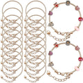 Hicarer 20 Pcs Chain Bracelet for Jewelry Making Women DIY Adjustable Snake Charm Bracelet with Heart Shape Extender Chain(Gold) - color: Gold