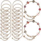 Hicarer 20 Pcs Chain Bracelet for Jewelry Making Women DIY Adjustable Snake Charm Bracelet with Heart Shape Extender Chain(Gold) - color: Gold