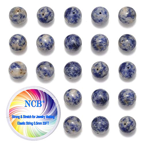 NCB 200pcs 4mm Blue Spot Jasper Loose Beads for Jewelry Making, Natural Semi Precious Beads Round Smooth Gemstones Spacer Beads Charms for Necklaces Bracelets (Blue Spot Jasper, 4mm 200Beads) - color: Blue Spot Jasper, size: 4mm 200Beads