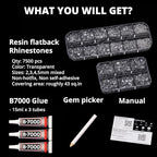7500Pcs Transparent Clear Rhinestones Flatback with b7000 Glue for Crafts Clothing Crafting Shoes Tumblers Cups Jeans Bedazzling, Resin Rinestones Gems Flat Back Crystals Diamonds 2-5mm - color: Transparent 2-5mm, size: Small Pack + 3pcs Glue