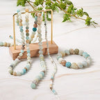 Cheriswelry 4Strands Natural Frosted Flower Amazonite Round Loose Spacer Stone Beads 4-10mm for DIY Necklace Bracelet Earring Jewelry Making - color: Natural Frosted Flower Amazonite