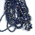 580pcs 4/6/8/10mm Glass Beads Black AB Coating Faceted Crystal Briolette Loose Beads for Bracelets Necklaces DIY Crafts - color: Black AB