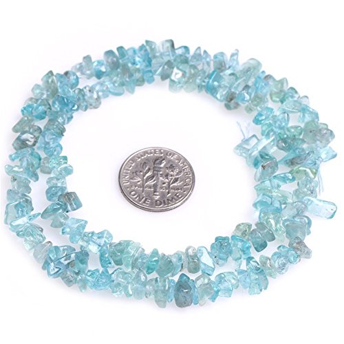 HAAMIIQII 4-6mm Natural Apatite Chip Beads Irregular Chip Stones Loose Gemstone Beads for Jewelry Making Strand 30 Inch - color: Apatite