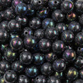 16mm Acrylic Bead 100pcs AB Black Color Focal Bead Chunk Bubblegum Beads for DIY Crafting Necklace Bracelet Jewelry Making Keychain (Black) - color: black