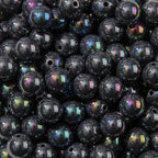 16mm Acrylic Bead 100pcs AB Black Color Focal Bead Chunk Bubblegum Beads for DIY Crafting Necklace Bracelet Jewelry Making Keychain (Black) - color: black