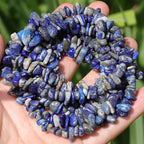400pcs Natural Chip Stone Beads for Jewelry Making Lapis Lazuli 5-8mm Irregular Gemstones Healing Crystal Loose Rocks Bead Hole Drilled for Ring Earrings Necklace Bracelet Making DIY Art Crafts - color: Lapis lazuli (2 Strands-62")