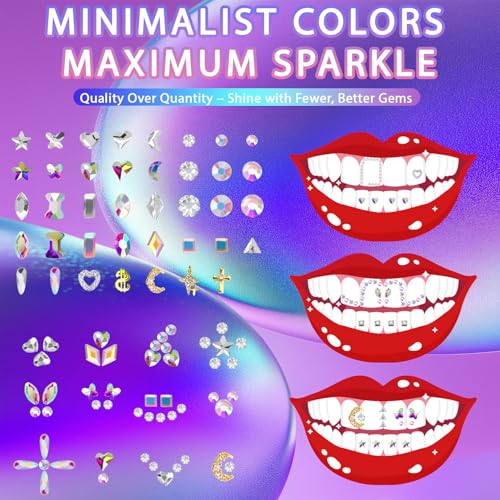 Tooth Gem Kit, DIY Crystals Jewelry Kit Teeth Gems Set, Professional Fashionable Tooth Gems Starter Set