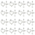 SUNNYCLUE 1 Box 80 Sets Toggle Clasps Valentine's Day Antique Silver Toggle Clasp Heart & Arrow OT Clasp T-bar Closure Clasps Love Heart Closure Connector Alloy Metal Clasp Charms for Jewelry Making - style: Style 5
