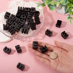 Craftora 30Pcs Black Acrylic Slider Letter E Beads Block Charm Chunky Bubble Alphabet Bead Large Hole Initials Beads for Keychain Bracelet Necklace Jewelry Making - color: Letter E