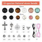 Tunmiok Natural Beads for Bracelets for Jewelry Bracelet Making kit for Adults with Spacer Beads & Bracelet Charms and Natural Stone for Jewelry Making & DIY Bracelet, Necklace, Earring Set Supplies
