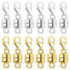 OHINGLT Magnetic Necklace Clasp Extra Strong, Gold and Silver Plated Magnet Jewelry Clasps Converters, Bracelet Extender for Women Seniors - color: 12Pcs | 6Gold & 6Silver