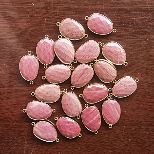 YGLINE Women Boho Handmade Natural Stone Crystal Leather Bead Wrap Bracelets Collection - color: Rhodochrosite 4-3w