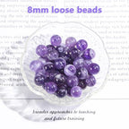 8mm Natural Amethyst Gemstone Round Loose Beads for Jewelry Making DIY Bracelets Necklace (45-48pcs/strand) - color: Amethyst, size: 8mm (15"/Strand)