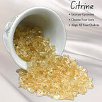 Citrine Pre Drilled Crystal Crushed Chips Beads for Bracelets Making, DIY Handmade Natural Healing Crystals (25 Inch Strand) - color: Citrine