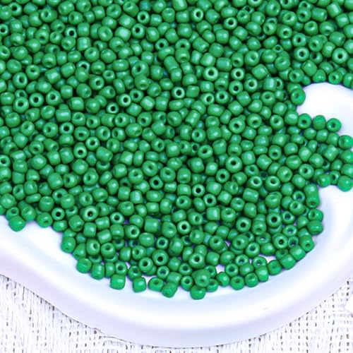 5000pcs Glass Seed Beads, 3mm 8/0 Small Individual Color Seed Beads Mini Pony Bulk for DIY Bracelet Necklaces Wrist Jewelry Making, Green - color: Green