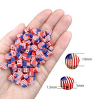 200pcs Flag Polymer Clay Beads, Mixed Charm Spacer Beads for Bracelet Necklace DIY Jewelry Making (Flag) - color: Flag