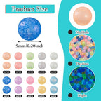 Beadthoven 500pcs 5mm Luminous Bubble Beads 10 Colors No Hole Glow in The Dark Droplet Bubble Beads Pastel UV Resin Fillers Round Glass Balls Beads for Resin Crafts DIY 3D Nail Arts Shaker - size: 5mm