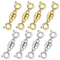 Double Magnetic Necklace Clasps and Closures 14K Gold and Silver Bracelet Extender Jewelry Clasps Converters for DIY Jewelry Making - color: 8Pcs | 4Gold & 4Silver