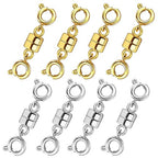 Double Magnetic Necklace Clasps and Closures 14K Gold and Silver Bracelet Extender Jewelry Clasps Converters for DIY Jewelry Making - color: 8Pcs | 4Gold & 4Silver