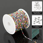 UMAOKANG 33 Feet/10M Silver Jewelry Chains Soldered 304 Colorful Beaded Stainless Steel Link Cable Chain Necklace Bulk for Jewelry Making with 10 Lobster Clasps and 30 Jump Rings - color: Colorful Bead-Steel
