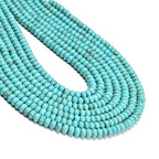 ICAI 4x6mm Natural Rondelle Beads – Loose Gemstone Spacers for DIY Jewelry Making (Blue Turquoise) - color: Blue Turquoise, size: 4x6