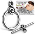 Heather's cf Toggle Jewelry Clasps – Durable Quality, Antique Swirling Silver Finish Toggle Clasps & Closures for Necklace, Bracelet & Charms – Ideal for DIY, & Jewelry Making – Medium (Set of 24) - color: Medium silver toggle clasp