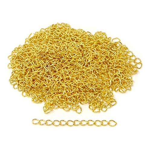 Honbay 100PCS 50mm/2inch Extender Chain Jewelry Necklace Bracelet Anklet Extension Chain Extension tails(Gold)