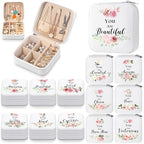 Kacctyen 12 Pcs Mini Travel Jewelry Case Bulk You Are Amazing Loved Mother's Day Church Gifts Bulk Pink Rose Party Gift for Secretary Day Girls Leather Travel Jewelry Case - color: Pink Rose