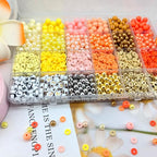 2220Pcs Fall Bracelets Beads Kit, Thanksgiving Fall Beads for Jewelry Making Autumn Yellow Orange Clay Beads Pearl Beads Round Loose Spacer Beads Heishi Beads Bulk for Necklace Earrings DIY Craft - color: Yellow