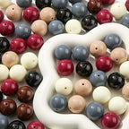 20mm Retro Color Acrylic Beads 180pcs Chunk Bubblegum Bead Pen Ball Beads for Pen Bag Jewelry Making Necklace Bracelets(Black&Brown) - color: black&brown