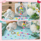 WATINC DIY Keychain Making Kit with Tools - 980PCS Craft Supplies with Charms, Alphabet Beads, Key Rings, Clips, Scissors to Make Bag Charms, Lip Gloss Organize Keychain, Jewelry Gifts for Teens