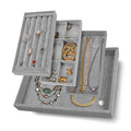 Houseables Jewelry Drawer Organizer, Jewelry Organizer For Drawer, Velvet Tray, Box Divider Inserts, Box Inserts, Flat Stackable Trays, Earring, Ring, Necklace, Bracelet, Display, Vanity Dresser, Safe