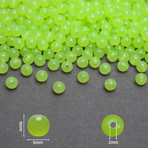 BONNY BOXX 1000PCs 6MM Jelly Light Green Acrylic Round Beads, Smooth Transparent Acrylic Balls, Plastic Resin Gumball Bubblegum Chunky Beads for Necklace & Bracelet Making, Crafting Supplies - color: Jelly Light Green, size: 6MM