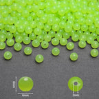 BONNY BOXX 1000PCs 6MM Jelly Light Green Acrylic Round Beads, Smooth Transparent Acrylic Balls, Plastic Resin Gumball Bubblegum Chunky Beads for Necklace & Bracelet Making, Crafting Supplies - color: Jelly Light Green, size: 6MM
