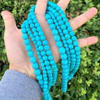 Adabele 225pcs Natural Blue Magnesite Gemstone 8mm Imitated Turquoise Round Loose Beads Gem Stone Spacer Bulk for Craft Jewelry Making GR-D8 - color: Round/Blue, size: 8mm Round (225pcs/5 Strands)