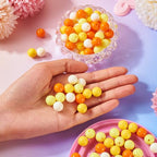 100 Pcs 11.5-12mm Bubblegum Beads Opaque Acrylic Chunky Loose Spacer Round Focal Beads for Jewelry Making Bracelet Necklace Keychain Craft Art Making,Hole:1.8mm,Yellow - color: Yellow